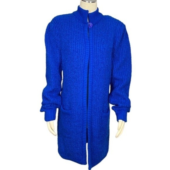 Sweaters - Vintage Deadstock Monto Par Le Chois boucle knit open cardigan sweater Sz M